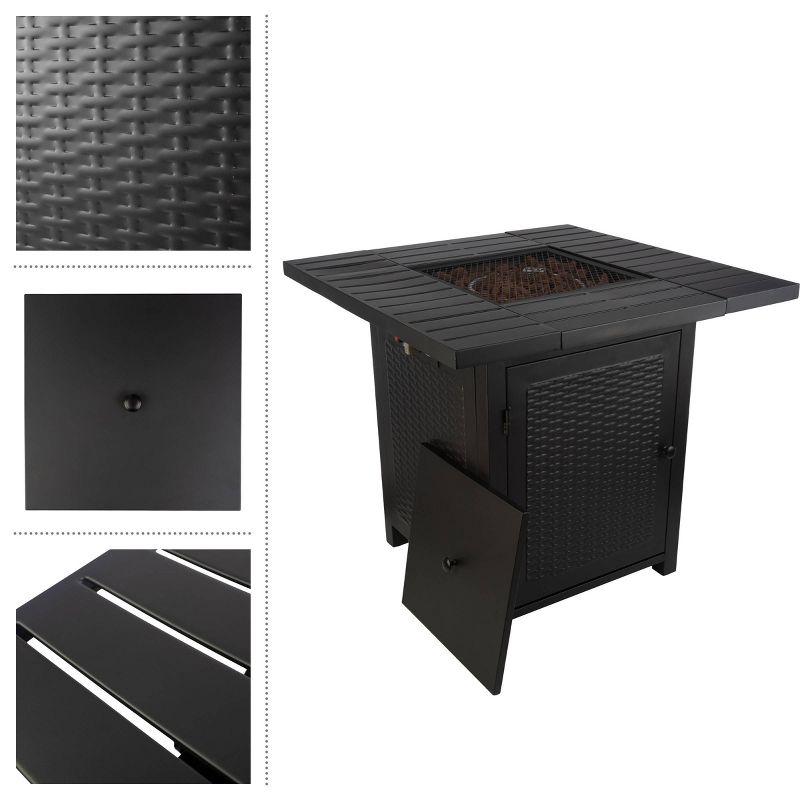 Pure Garden Propane Fire Pit - 30-Inch Outdoor Fireplace - 50,000 BTU Firepit - Fire Table with Electric Ignition, Lava Rocks, and Cover by Pure Garden