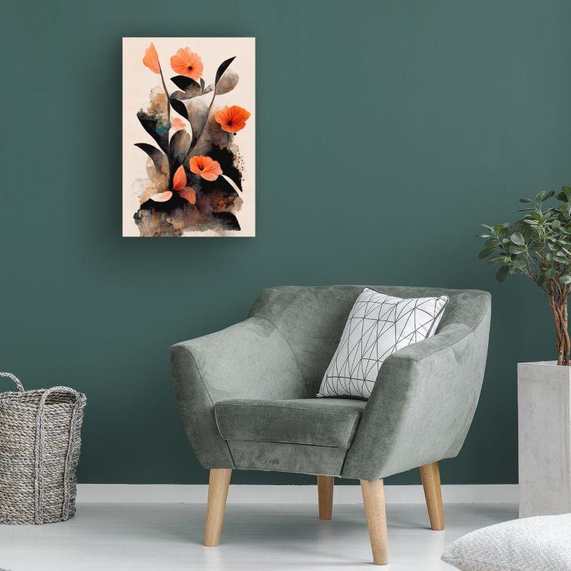 Canvas Wall Art - Treechild 'Coral Flowers' Wall Art for Living Room, Bedroom, or Office Décor by Trademark Fine Art - 16 x 24 Inches