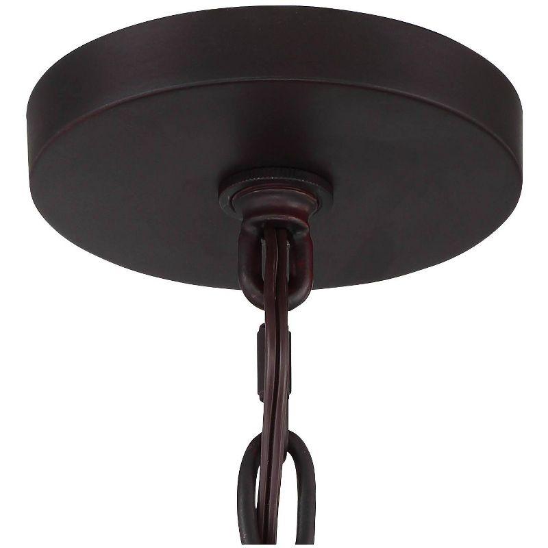 Regency Hill Aurelia Bronze Drum Pendant Chandelier 26 3/4" Wide Modern Clear Glass Shade 6-Light Fixture for Dining Room House Foyer Kitchen Island