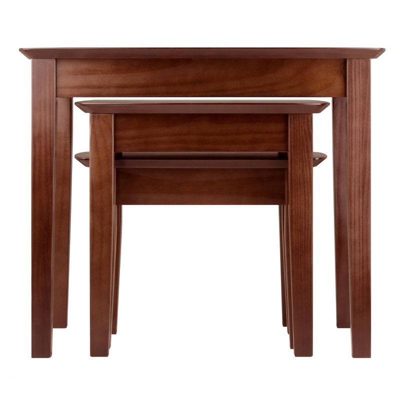 3pc Bradley Nesting Table Set - Antique Walnut - Winsome: Wood Frame, Living Room Accent Tables