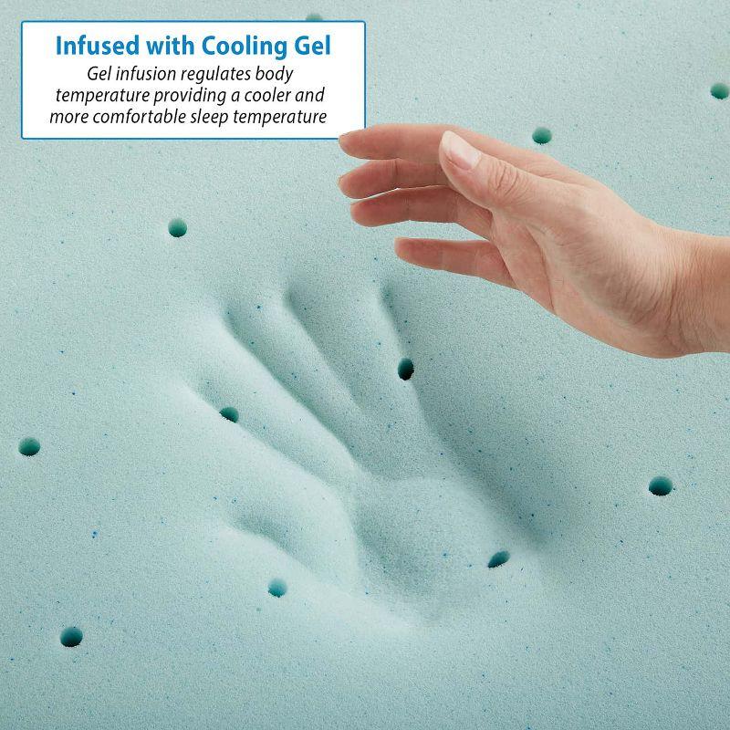 Nestl 4 Inch Memory Foam Mattress Topper, Full Size Gel Infused Mattress Topper