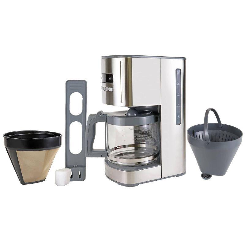 Kenmore Kenmore 12 Cup Programmable Coffee Maker, Stainless Steel, with Reusable Filter KKCM12S
