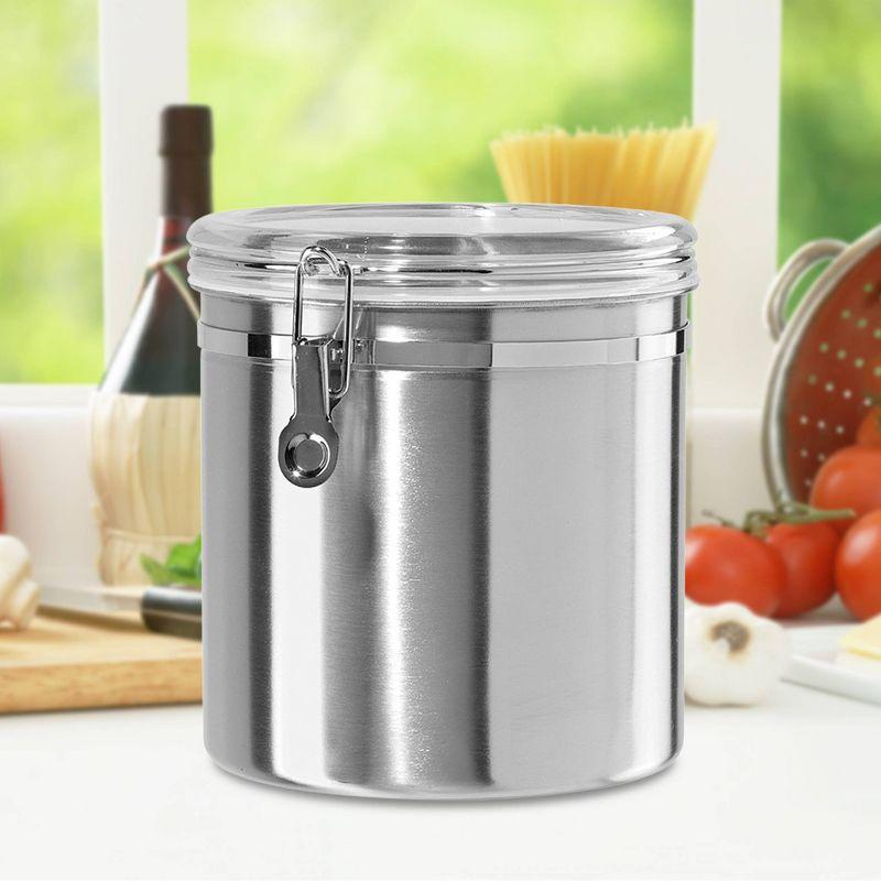 Jumbo Stainless Steel Clear Kitchen Canister with Airtight Lid