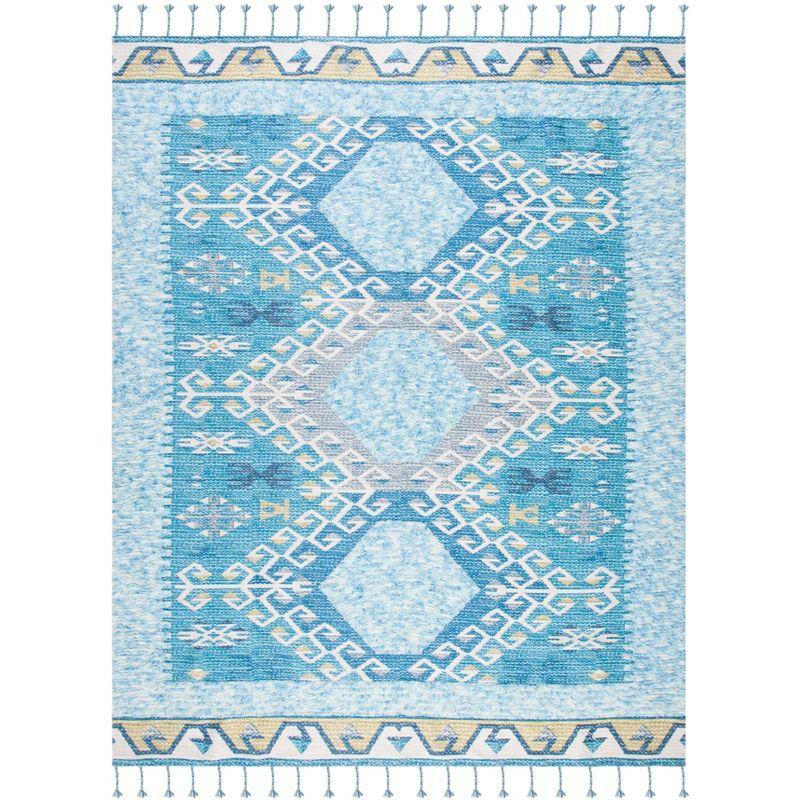 Saffron SFN103 Hand Loomed Indoor Area Rug - Turquoise/Blue - 8'x10' - Safavieh