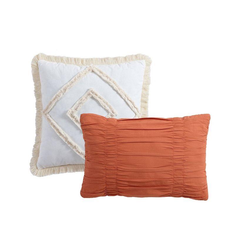 Rukai 100% Cotton Diamond Clip Jacquard 3D Fringe Texture 5-Piece Comforter Set