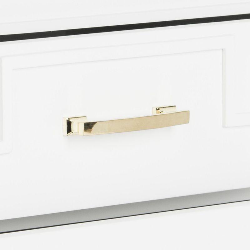 Raina 3 Drawer Greek Key Nightstand - FOX6278 - White - Safavieh Couture