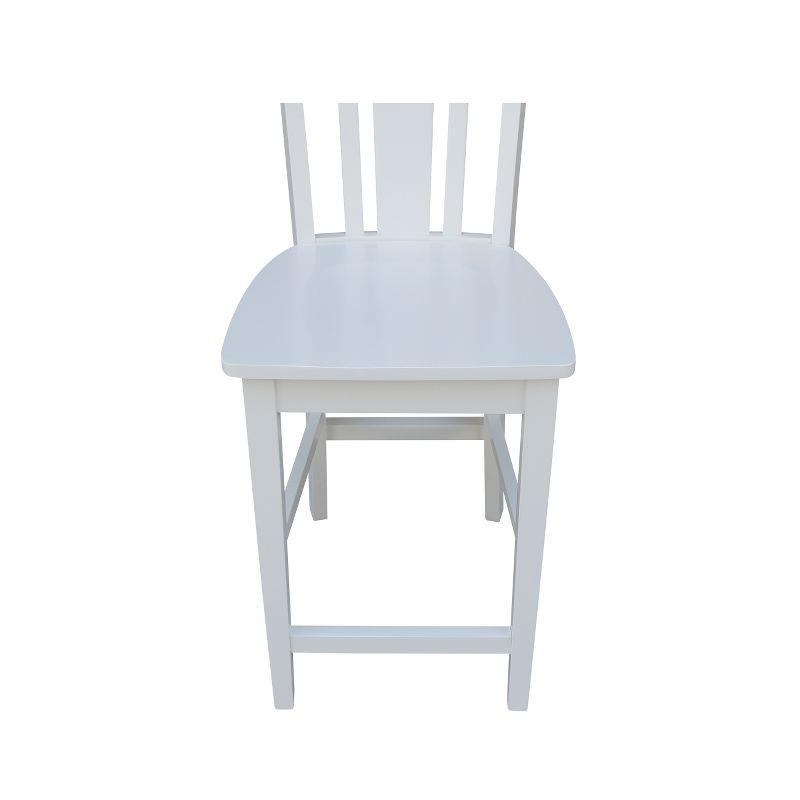 24" San Remo Counter Height Barstool Off White - International Concepts: Solid Wood, Slat Back