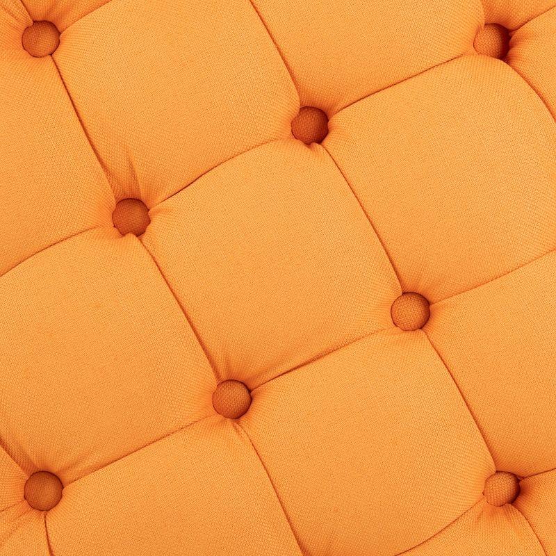 Amiela Tuffted Storage Ottoman - Tangerine - Safavieh