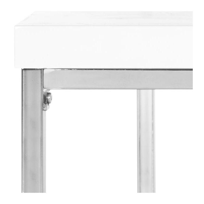 Malone High Gloss Coffee Table - White/Chrome - Safavieh
