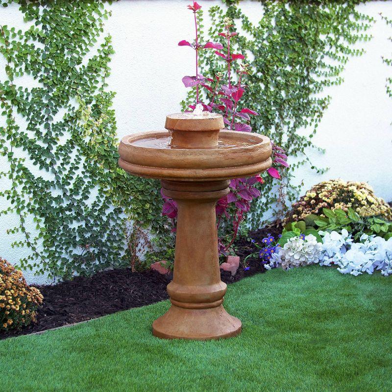 Classic Brown 20" Bird Bath Fountain with LED Light