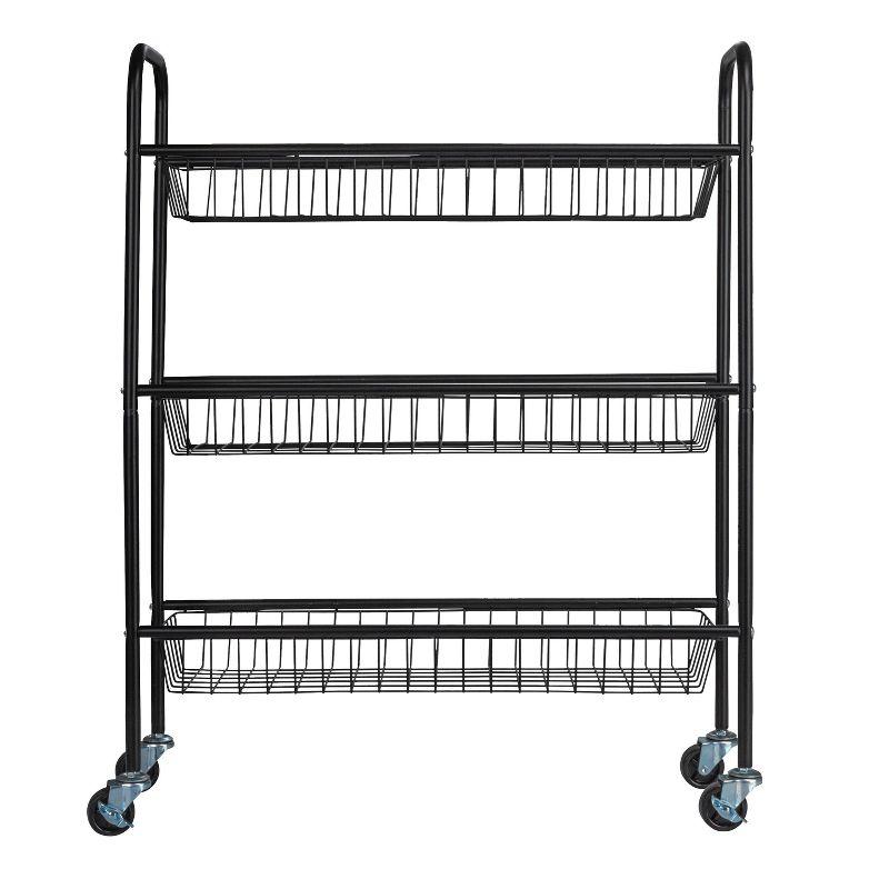 Metal Free Standing Laundry Cart with Wheels