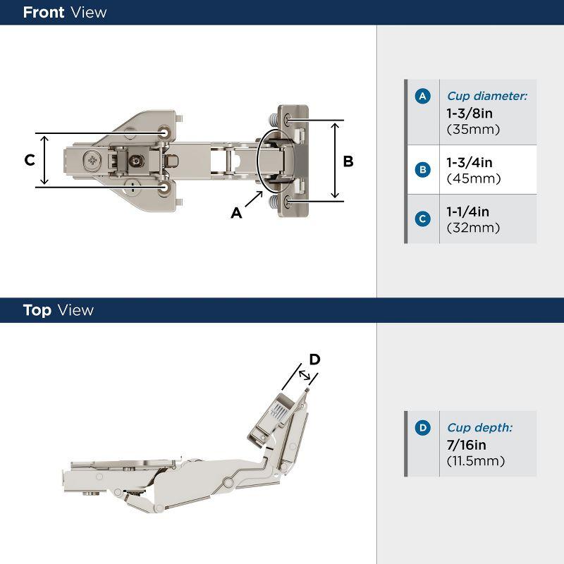 Full Overlay Face Frame 165 Degree Lazy Susan Bi-Fold Door Soft Close Concealed Cabinet Hinge - Pair