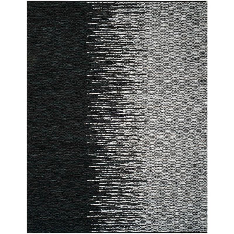 Vintage Leather VTL388 Hand Woven Indoor Area Rug - Light Grey/Black - 8'x10' - Safavieh