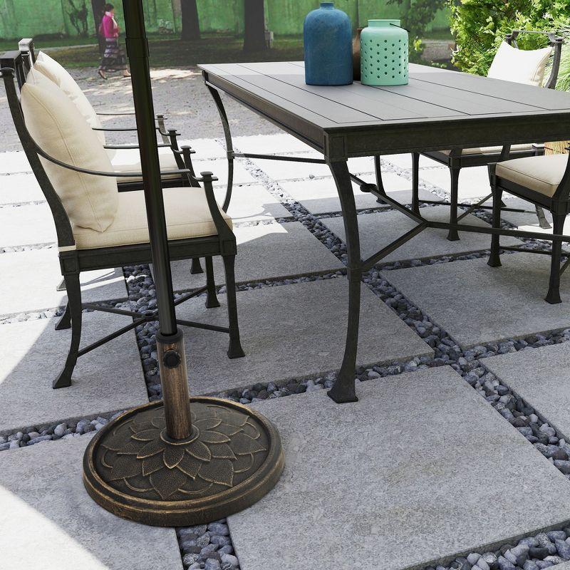 Outsunny Round Patio Umbrella Base, 26 lbs Resin Umbrella Stand Base, Patio Umbrella Holder for 1.3"/1.5"/1.9" Umbrella Poles, Bronze