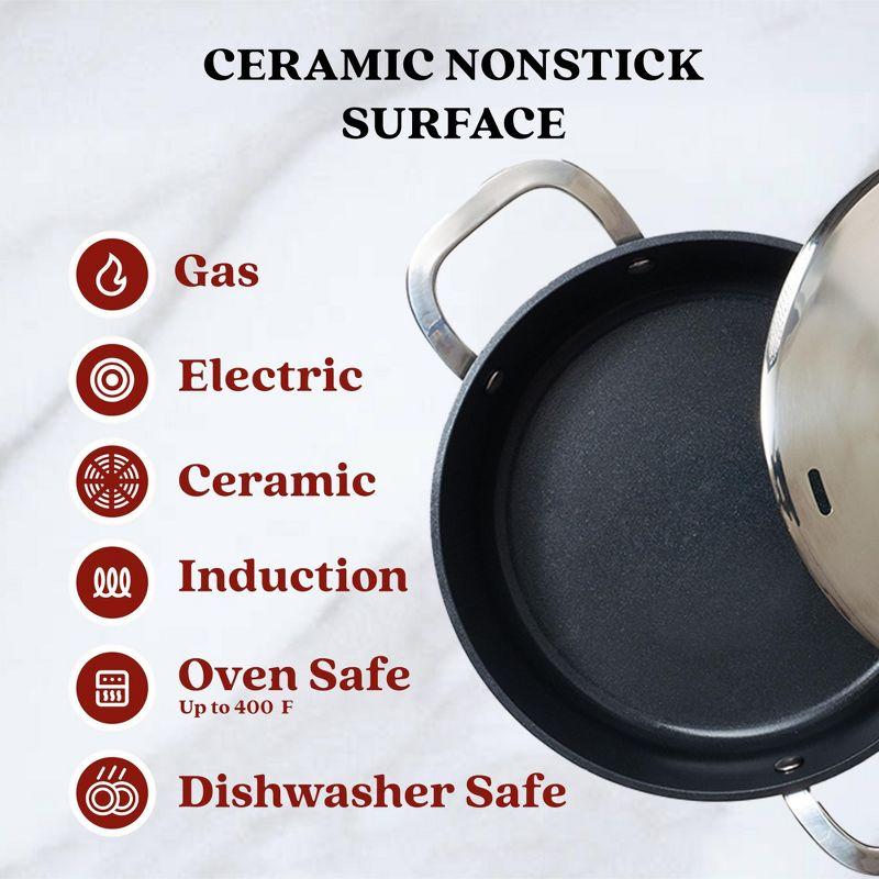 Alva Alva Maestro 3.5 Qt. Premium Nonstick Ceramic Frying Pan with Lid - Non Toxic and Oven Safe