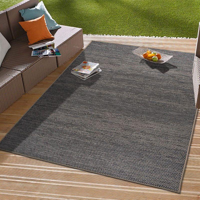 World Rug Gallery Contemporary Abstract Indoor/Outdoor Area Rug - Gray 5' x 7'