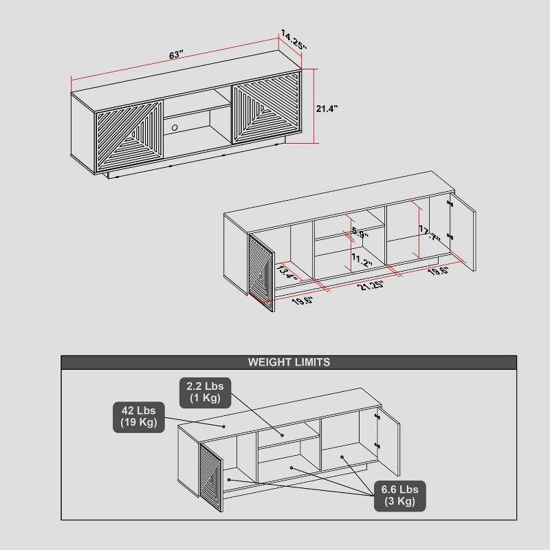 George Oliver Techni Mobili Modern TV Stand For Tvs Up To 70"