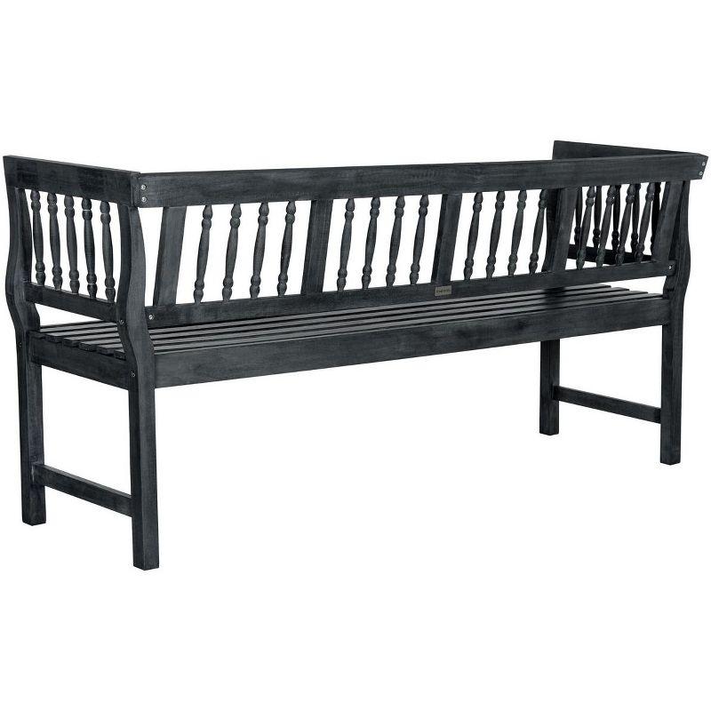 Brentwood Gray and Beige Acacia Wood Outdoor Bench