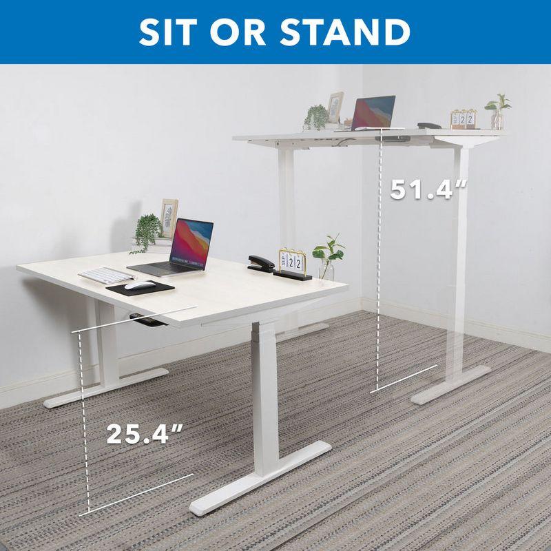 Mount-It! Height Adjustable Hand Crank Sit-Stand Desk Frame w/ Extra-Wide Tabletop | Multiple Colors