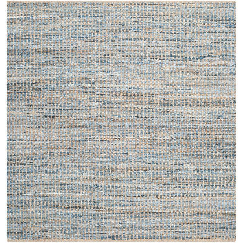 Cape Cod CAP352 Hand Woven Area Rug - Natural/Blue - 5'x5' - Safavieh.