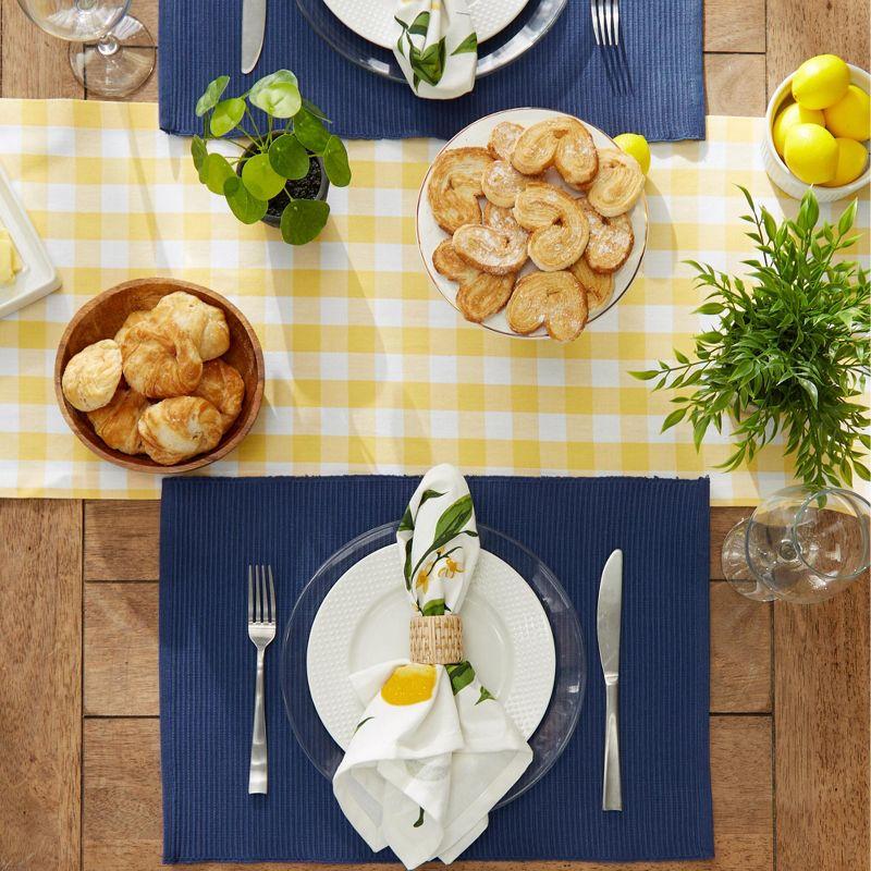 DII Nautical Blue Ribbed Placemat Set/6