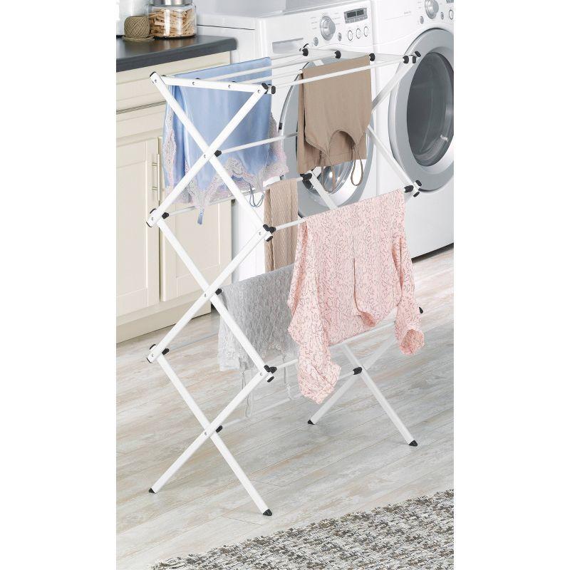 Whitmor Folding Drying Rack White: Steel, Collapsible Clothes Dryer, 32 lb Capacity, 30 sq ft Drying Area, No Tools Assembly