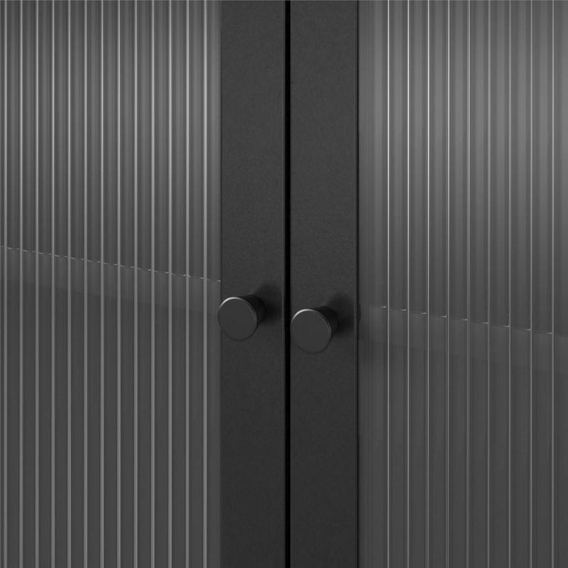 RealRooms Shadwick 2 Door Accent Cabinet-Fluted Glass Metal Locker