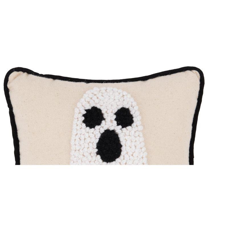 Spooky Halloween Ghost French Knot Throw Pillow