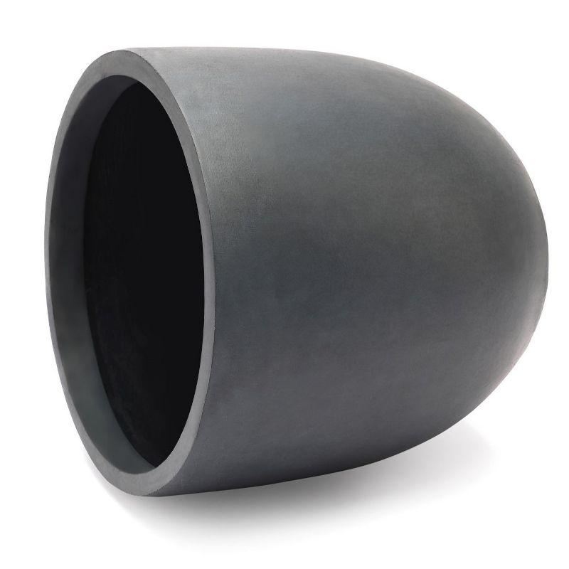 LuxenHome Round Tapered 9.2" H House Planter, Indoor/Outdoor Gray