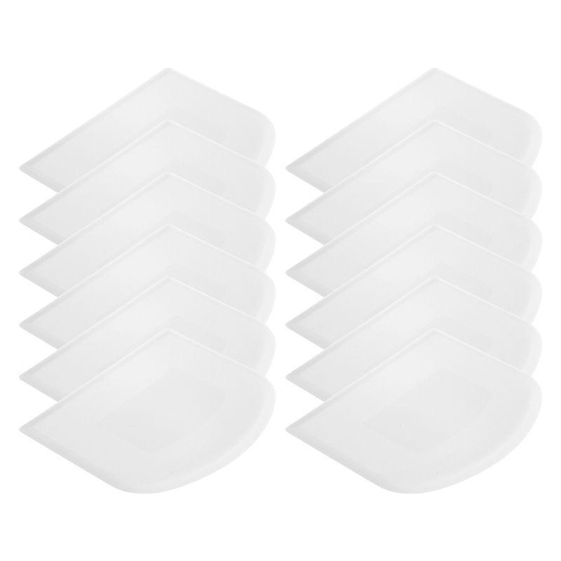 Unique Bargains Kitchen Flexible Plastic Baking Cake Scraper Dough Cutter 4.65x3.7 Inch White 12 Pcs