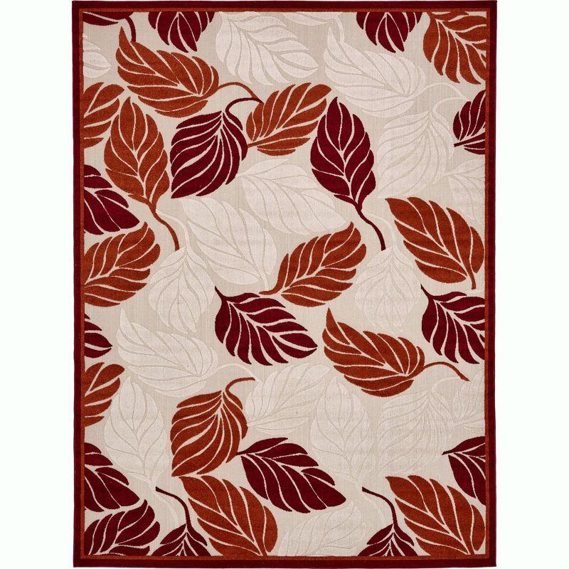 Unique Loom 9' 0 x 12' 2 Terracotta Outdoor Botanical Augusta Area Rug