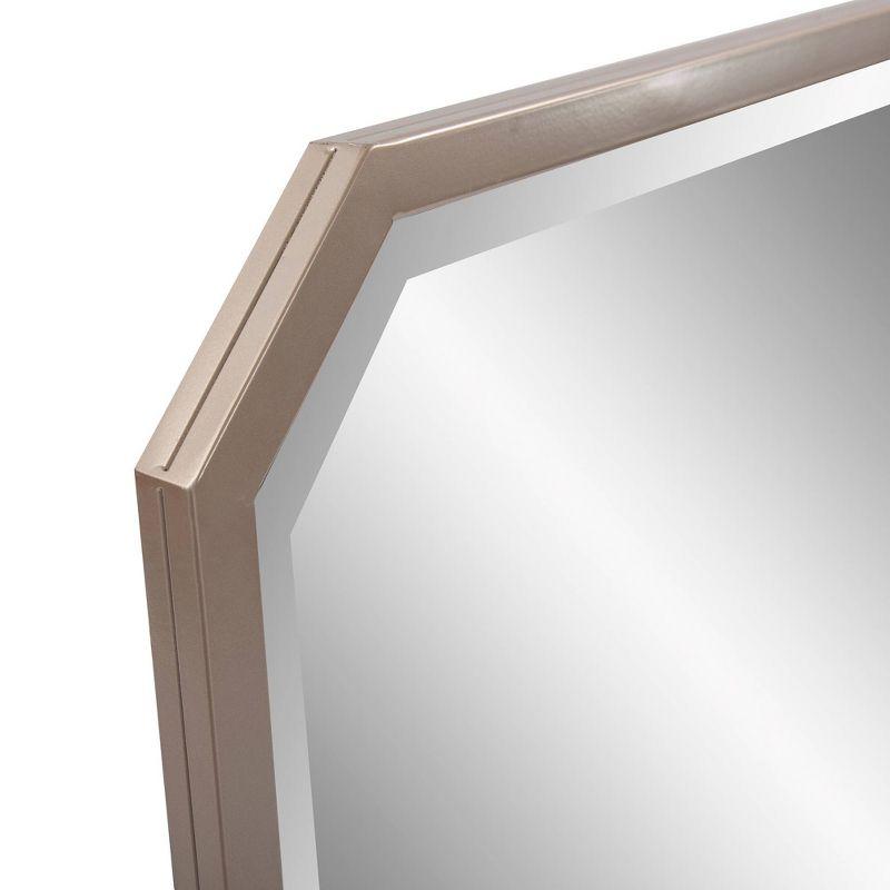 Howard Elliott 36"x24" Elongated Octagonal Beveled Wall Mirror Matte Warm Silver: Champagne Metal Frame, No Assembly Required