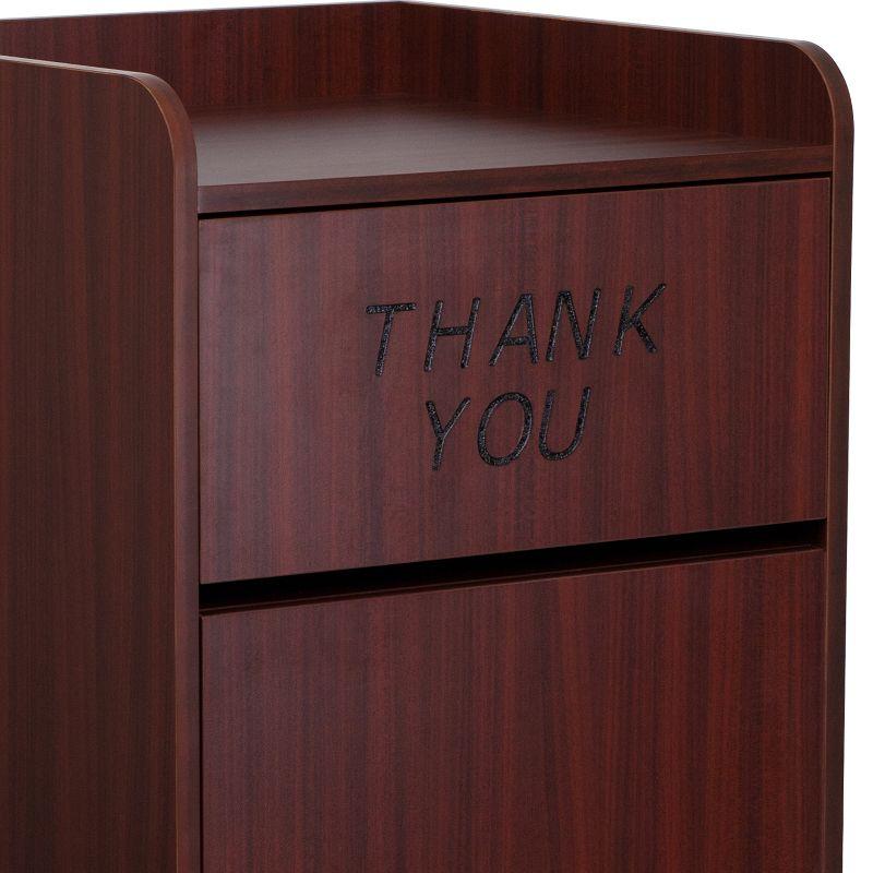 Emma and Oliver Wood Tray Top "Thank You" Restaurant Food Court Receptacle