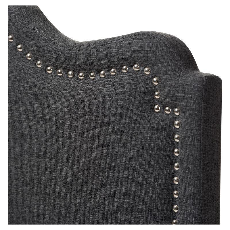 Queen Nadeen Modern Fabric Headboard with Nailhead Trim - Baxton Studio: Adjustable, Polyester, Rubberwood