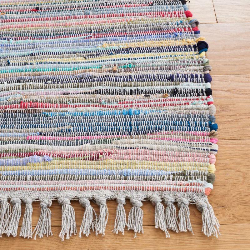 Rag Rug RAR121 Hand Woven Indoor Runner Rug - 2'3"x6' - Grey/Multi - Safavieh