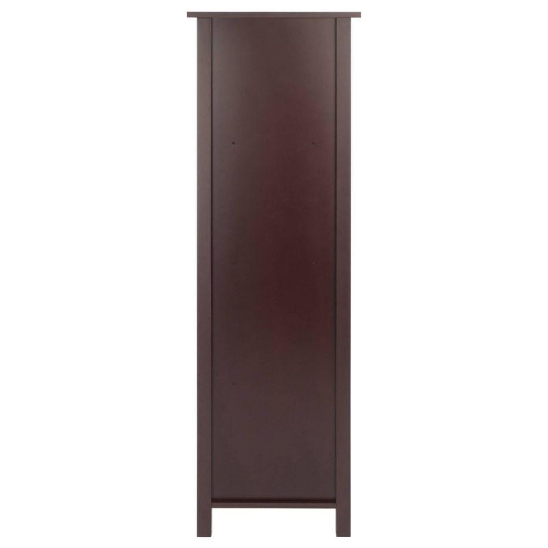 Winsome 55.98" 5 Tier Milan Storage Shelf or Bookshelf Tall Walnut: Mid-Century Modern MDF Composite