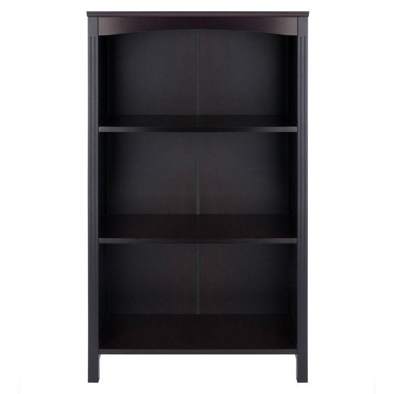 Elegant Espresso 4-Tier Transitional Bookshelf in Solid Wood