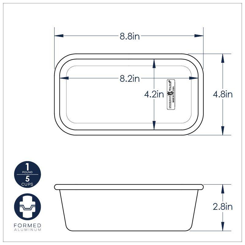 Silver Aluminum Non-Stick 1 Pound Loaf Pan with Lid