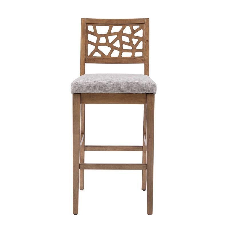 Caramel Oak Crackle Mosaic Counter Stool in Light Gray