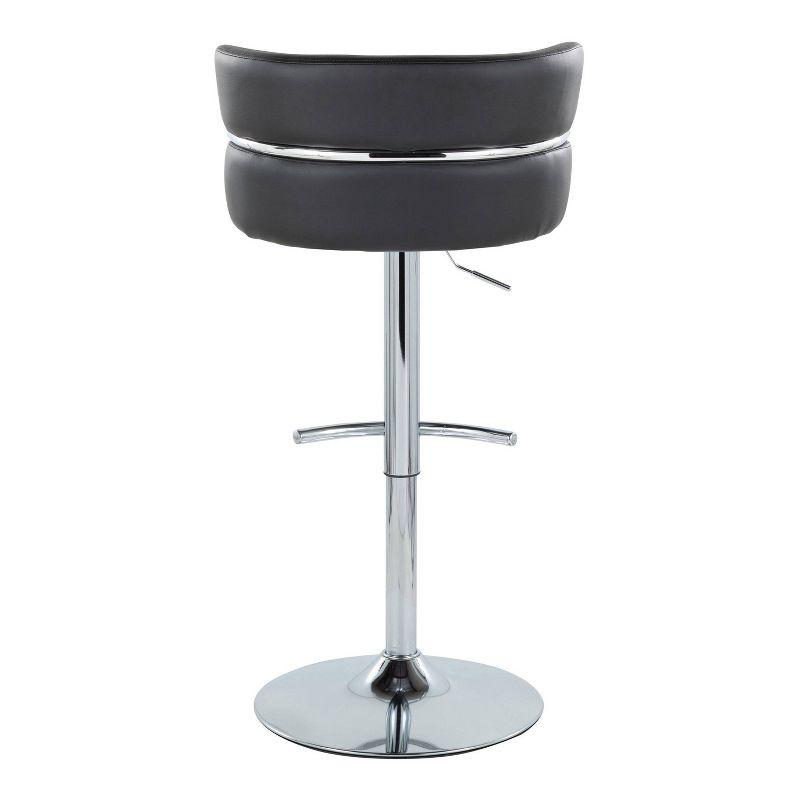 Set of 2 Cinch Adjustable Barstools Chrome/Black - LumiSource: Swivel, Upholstered, Metal Frame, Footrest