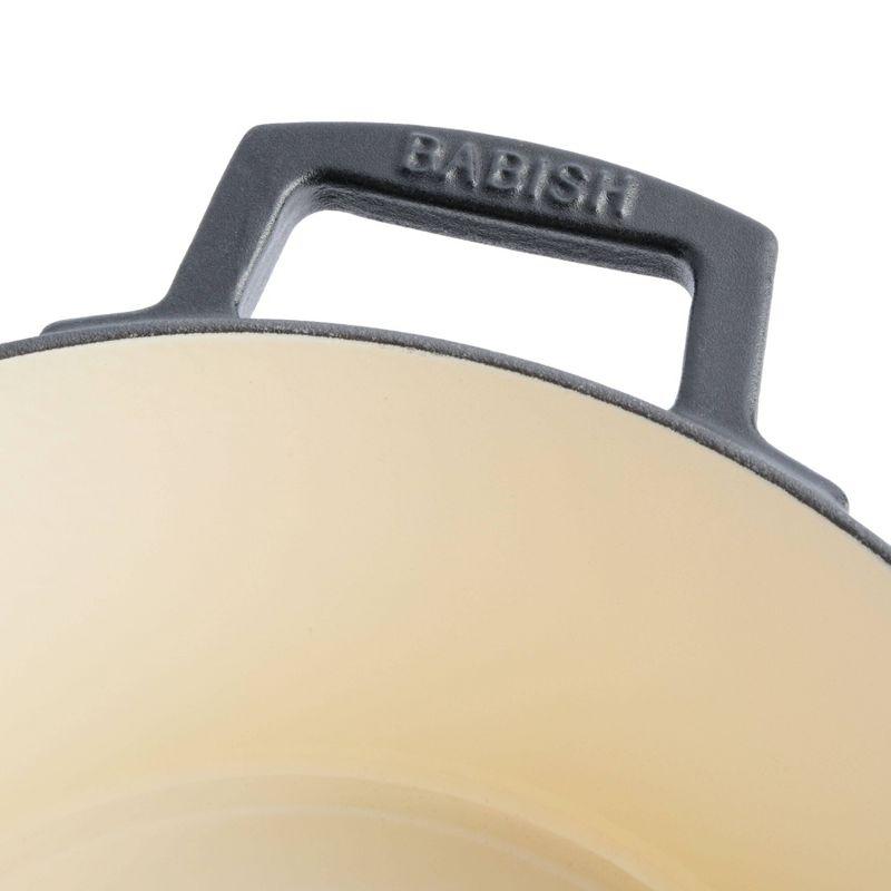 Gibson Home Babish 6qt Round Matte Enamel Cast Iron Dutch Oven: 14.75" Braisers, Hand Wash, Non-Induction Compatible