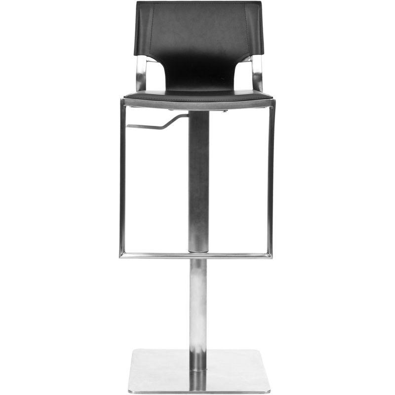 Armondo Black Leather Adjustable Swivel Bar Stool