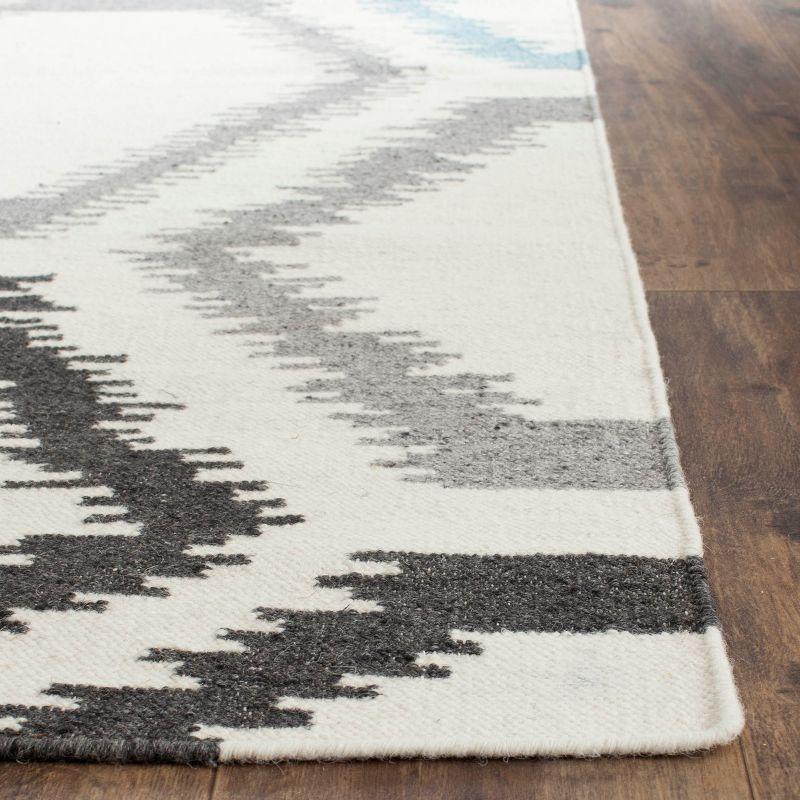 Handwoven Geometric Ivory & Multi Wool 6' x 9' Area Rug