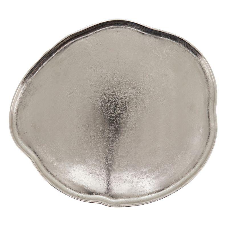 Organic Shape Silver Aluminum Charger Plates, Set of 4