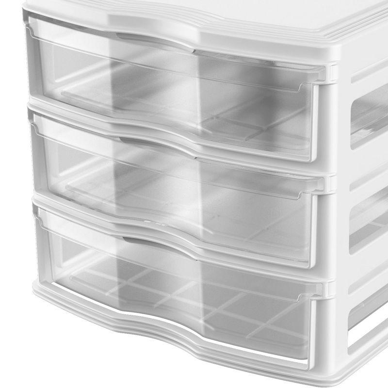 Life Story 3 Drawer Stackable Shelf Organizer Plastic Storage Drawers for Bathroom Storage, Make Up, Or Pantry Organization, Black