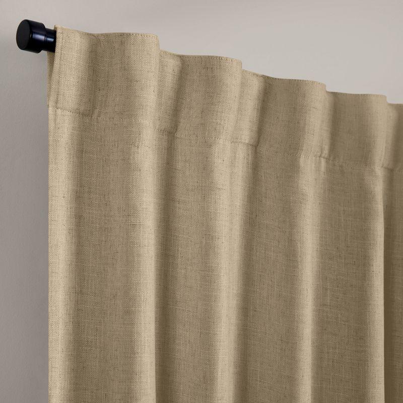 Harrow Solid Texture Room Darkening Single Window Curtain Panel - 52" x 95" - Linen - Elrene Home Fashions