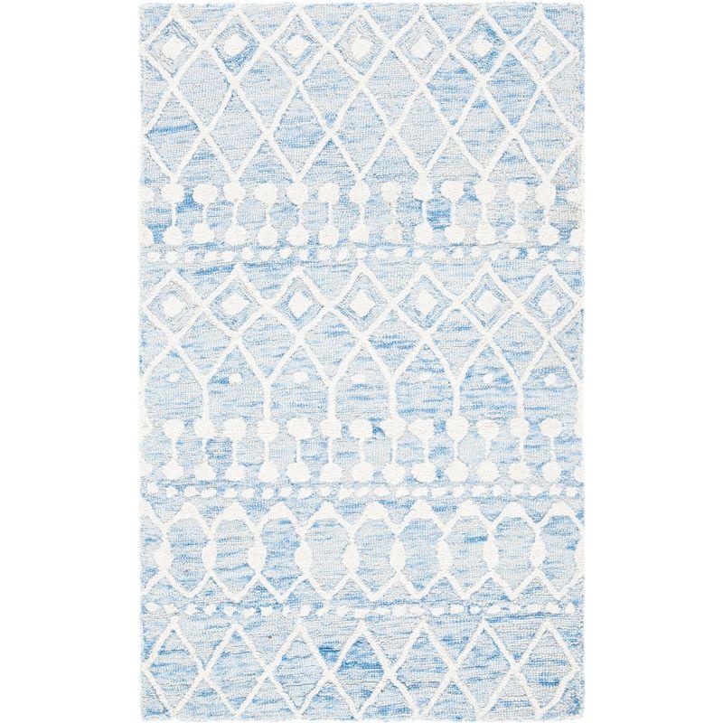 Blossom BLM115 Hand Tufted Area Rug - Blue/Ivory - 3'x5' - Safavieh.