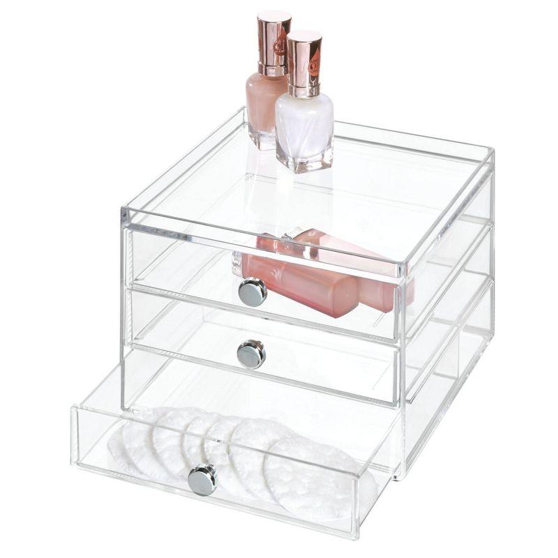 iDESIGN Plastic Slim 3-Drawer Desk Organization Set Clear