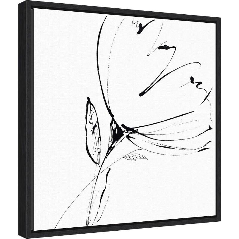 16" x 16" Whisper 1 by Lesia Binkin Framed Canvas Wall Art - Amanti Art: Modern Botanical Lithograph, Polystyrene Frame