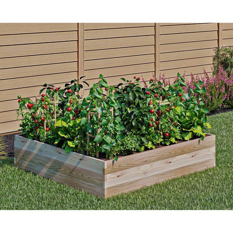 CedarCraft Ground Cedar Planter Square Outdoor Garden Bed Natural 45"x45"x10.5"